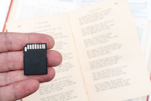 Memory cards for gadgets. Modern storage devices. Digital recording of information.