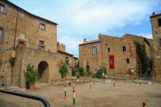 BAGNOREGIO,ITALY 25 APRIL 2020 :village of Bagnoregio isolated village that can not be reached by car only on foot