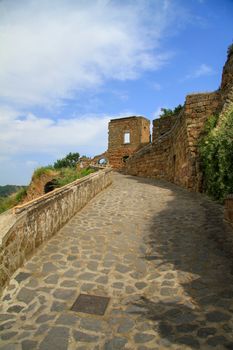 village of Bagnoregio isolated village that can not be reached by car only on foot