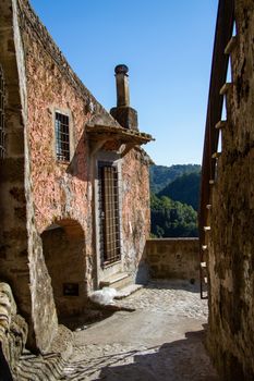 town of Calcata vechhia in italy taken on a sunny day