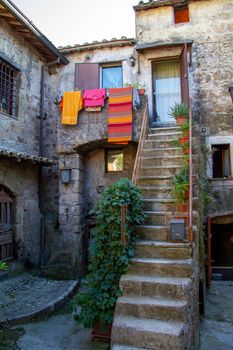 town of Calcata vechhia in italy taken on a sunny day