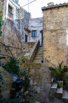 town of Calcata vechhia in italy taken on a sunny day