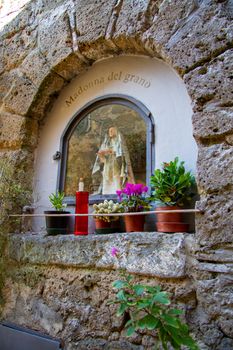 town of Calcata vechhia in italy taken on a sunny day