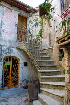 town of Calcata vechhia in italy taken on a sunny day