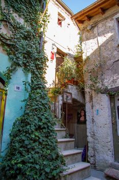 town of Calcata vechhia in italy taken on a sunny day