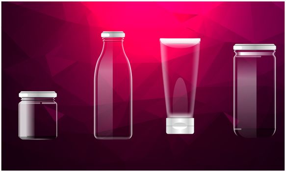 mock up illustration of different glass pack on abstract background