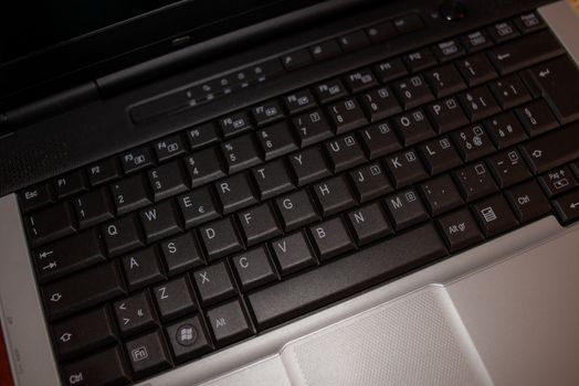 laptop keyboard with black and silver shell
