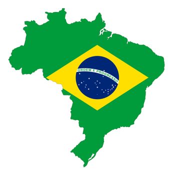 A Brazil map on white background with clipping path