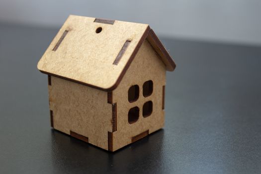 Small house made of wood on laser cut used for decoration