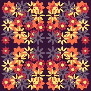 floral wallpaper with set of different flowers. Could be used as seamless wallpaper, textile, wrapping paper or background