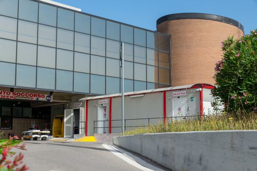 terni,italy may 17 2020 :emergency room of the santa maria di terni hospital set up for covid emergency 19