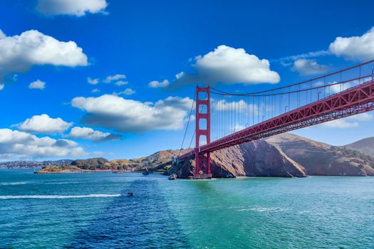 View of the Golden Gate Bridge in San Francisco Bay