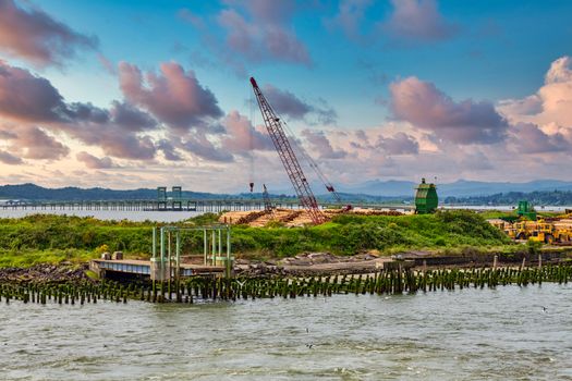 Logging and shipping operation on the coast of Oregon near Astoria