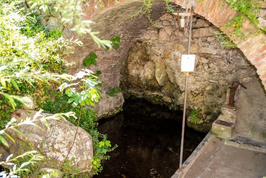 pool created naturally with water all in stone from the country of stifone