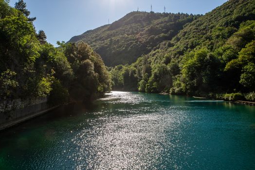 river characterized by very clear blue water in the gorges of the Narni mountains