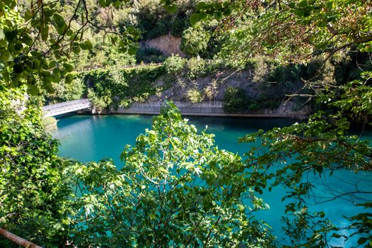 styphon river with clear, blue water where children bathe and picnic in summer