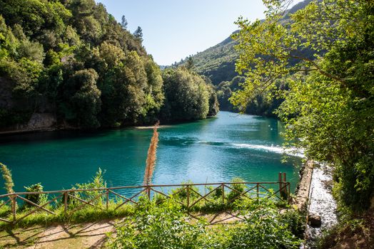 river characterized by very clear blue water in the gorges of the Narni mountains