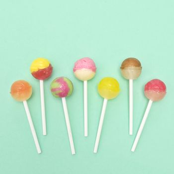 Abstract Colorful Lollipop Candy On Stick