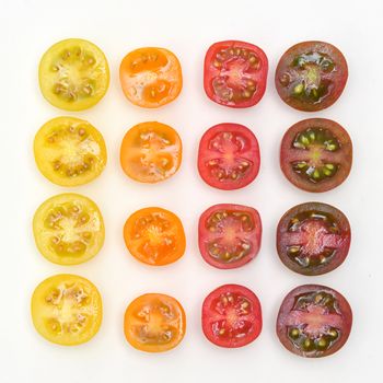 Conceptual Gradient Various Colorful Cherry Tomatoes