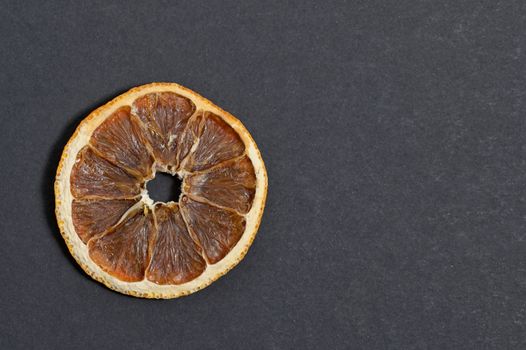 Closeup Flat Lay Dried Orange Texture Slice
