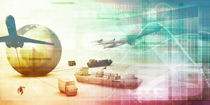 Supply Chain Software Solution for Global Network Concept