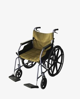 Save clipping path, colorful Wheelchair service in airport terminal