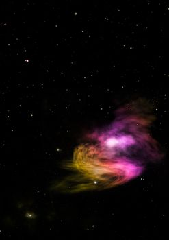 Far being shone nebula and star field against space. Elements of this image furnished by NASA. 3D rendering.