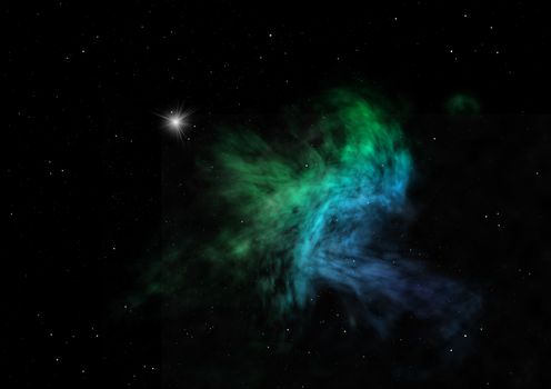 Star field in space a nebulae and a gas congestion. Elements of this image furnished by NASA . 3D rendering