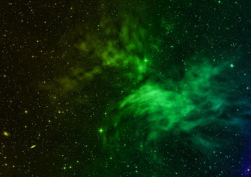 Star field in space a nebulae and a gas congestion. Elements of this image furnished by NASA . 3D rendering