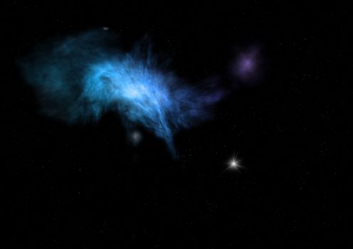 Star field in space a nebulae and a gas congestion. "Elements of this image furnished by NASA". 3D rendering