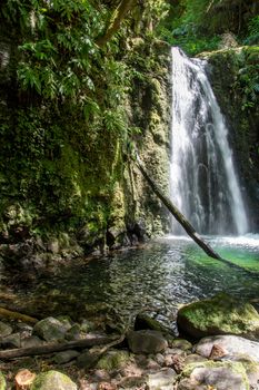 walk and discover the prego salto waterfall on the island of sao miguel, azores, Portugal.