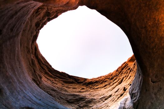 Khong River stone hole at Sam Phan Bok, as known as the Grand Canyon of Thailand, the biggest rock reef in the Mae Khong River, in Ubon Ratchathani province, Thailand