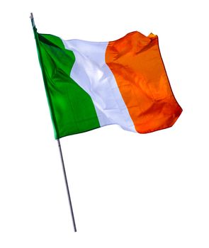 Isolated Irish Flag On A Pole