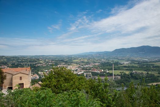 landscape of narni scalo seen from the fortress of narni also depicting the highway bridge