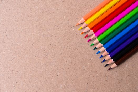 group of colorful pencil on background, background and texture concept