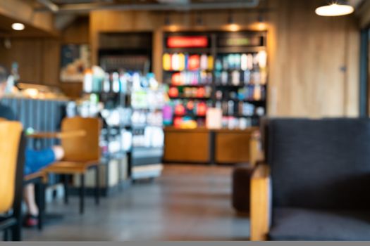 defocused or blur restaurant and coffee shop interior for background