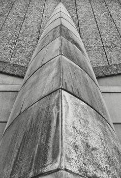 Abstract Brutalist Architecture Detail Of A Bridge With Pebbledash Texture