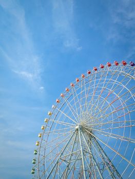 The Ferris Wheel Over Blue Sky