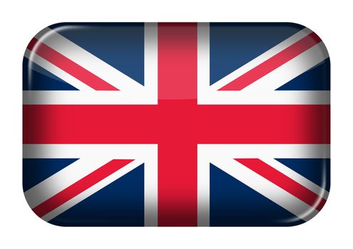A Great Britain United Kingdom union jack web icon rectangle button with clipping path