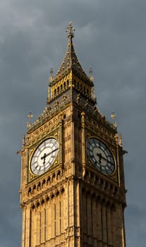 Big Ben showing the clock faces
