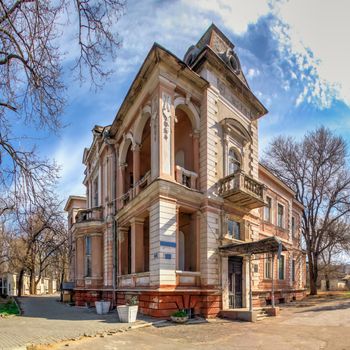 Odessa, Ukraine 03.17.2020. Ruined Marazli house in Odessa, Ukraine, on a sunny spring morning