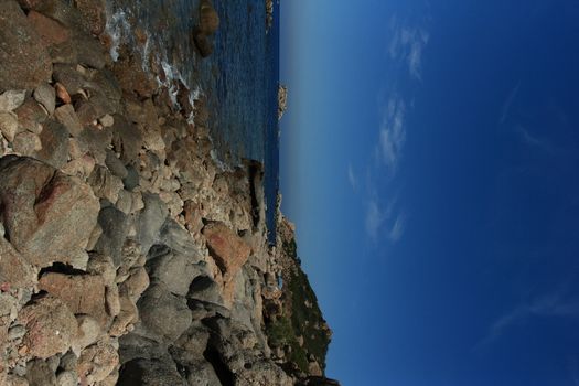 Sardinian natural Landscape and coastline in southern coast, Italy