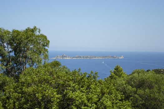 Sardinian natural Landscape and coastline in southern coast, Italy