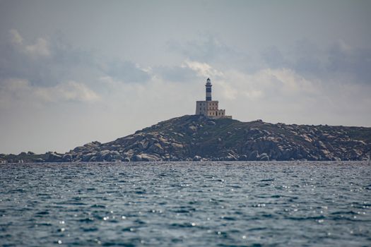 Villasimius coastline landscape in Sardinia Italy during a sunny day