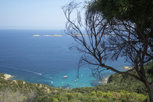 Sardinian natural Landscape and coastline in southern coast, Italy