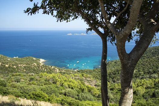 Sardinian natural Landscape and coastline in southern coast, Italy