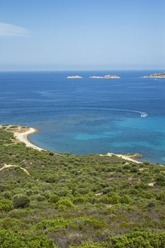 Sardinian natural Landscape and coastline in southern coast, Italy