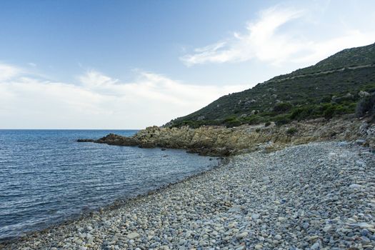 Sardinian natural Landscape and coastline in southern coast, Italy