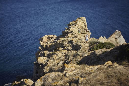 Capo Ferrato Landscape in Sardinia, italy with rocks and sea