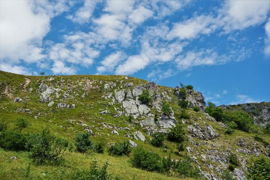 Rocky hill in the Vosges mountains, Grand Est, France